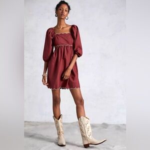 Anthropologie Forever That Girl Scallop Mini Dress